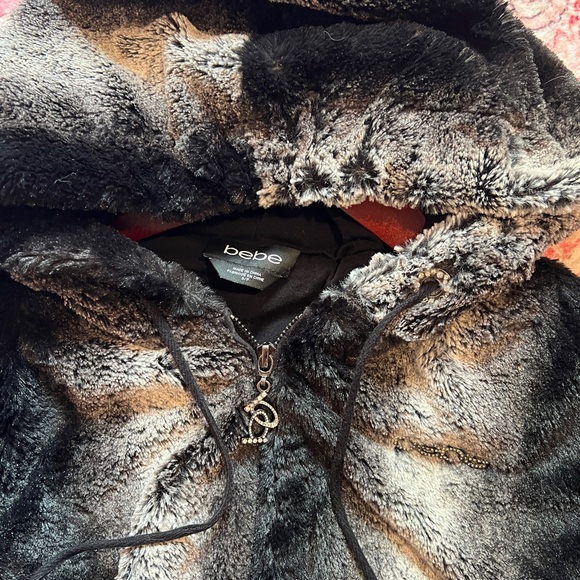 Bebe Fur hoodie jacket pom poms - Picture 7 of 10